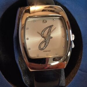 Diamond Accent Initial Cuff Watch J